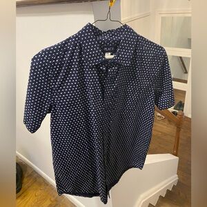 Place Navy Polo with White Diamond Dots